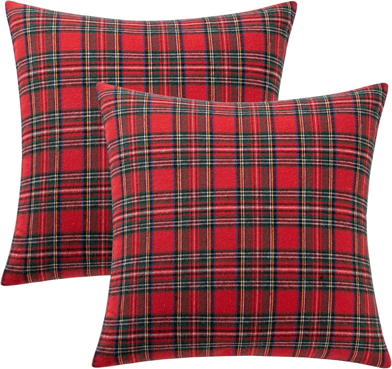MIULEE Christmas Set of 2 Scottish Tartan Plaid Throw Pillow Covers Farmhouse Classic Decorative ... | Amazon (US)