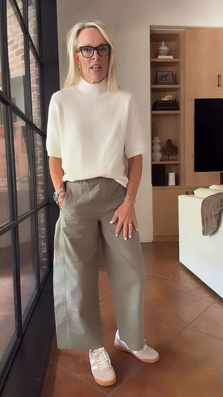 Loved them so much that I grabbed in 2 colors ways 
Both can be mixed and match with so many other things this fall 

Sweater - sized up one, to a medium.
Pants – True to  size small ￼￼

#LTKgrwm #LTKootd #LTKOver40