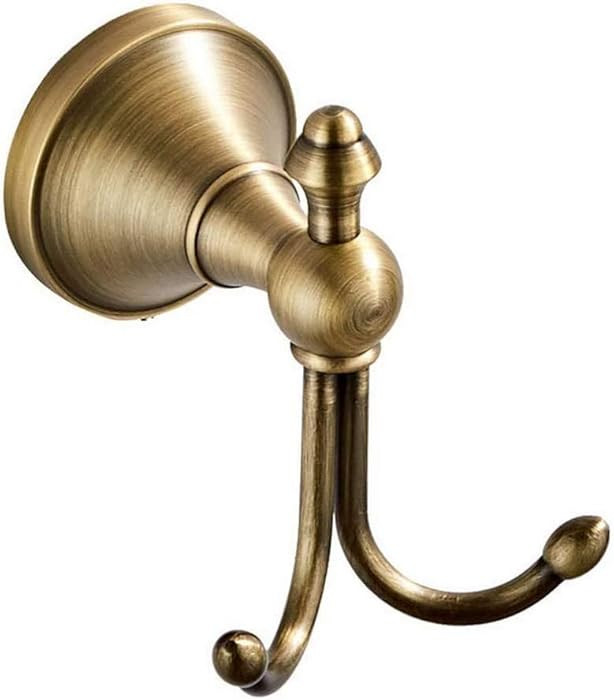 NSCMQSL Vintage Style Wall Mounted Towel Hooks Antique Brass Bathroom Robe Coat Hanger with Brush... | Amazon (CA)