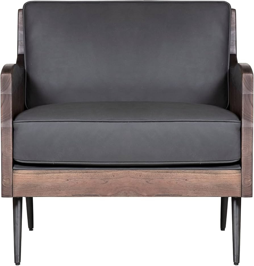 Jofran Karma Genuine Leather Live Edge Accent Chair, Slate | Amazon (US)