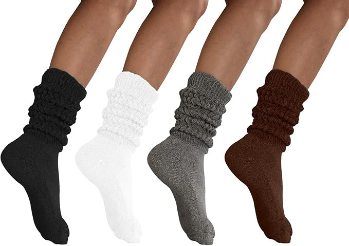 MDR Women and Men Slouch Socks Extra Tall/Extra Heavy Cotton Socks Made in USA Size 9-11, Pack of... | Amazon (US)