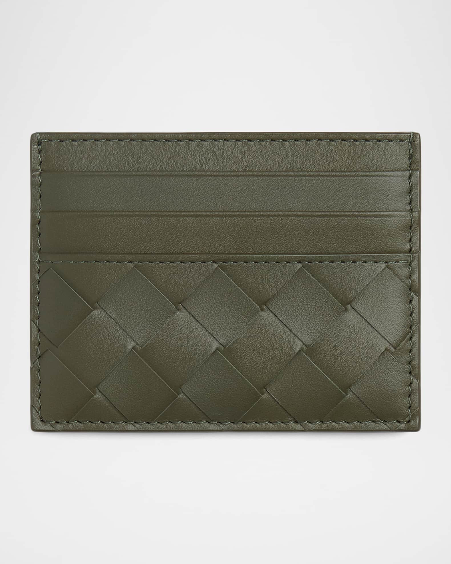 Men's Intrecciato Leather Card Case | Neiman Marcus