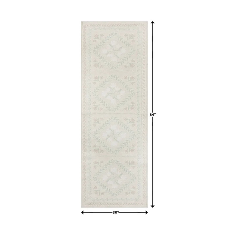 Better Homes & Gardens Neutral Soliel Floral 30" x 84" Runner Rug | Walmart (US)