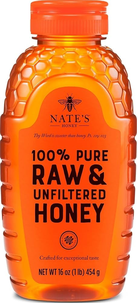 Nate's 100% Pure, Raw & Unfiltered Honey- 16 oz. Squeeze Bottle | Amazon (US)