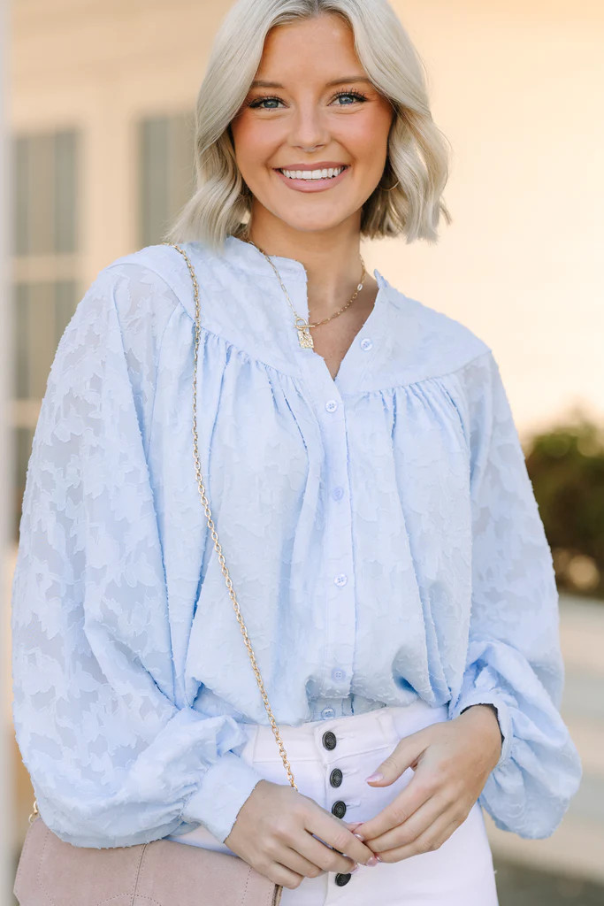 Can't Stop Dreaming Light Blue Lace Tunic | The Mint Julep Boutique