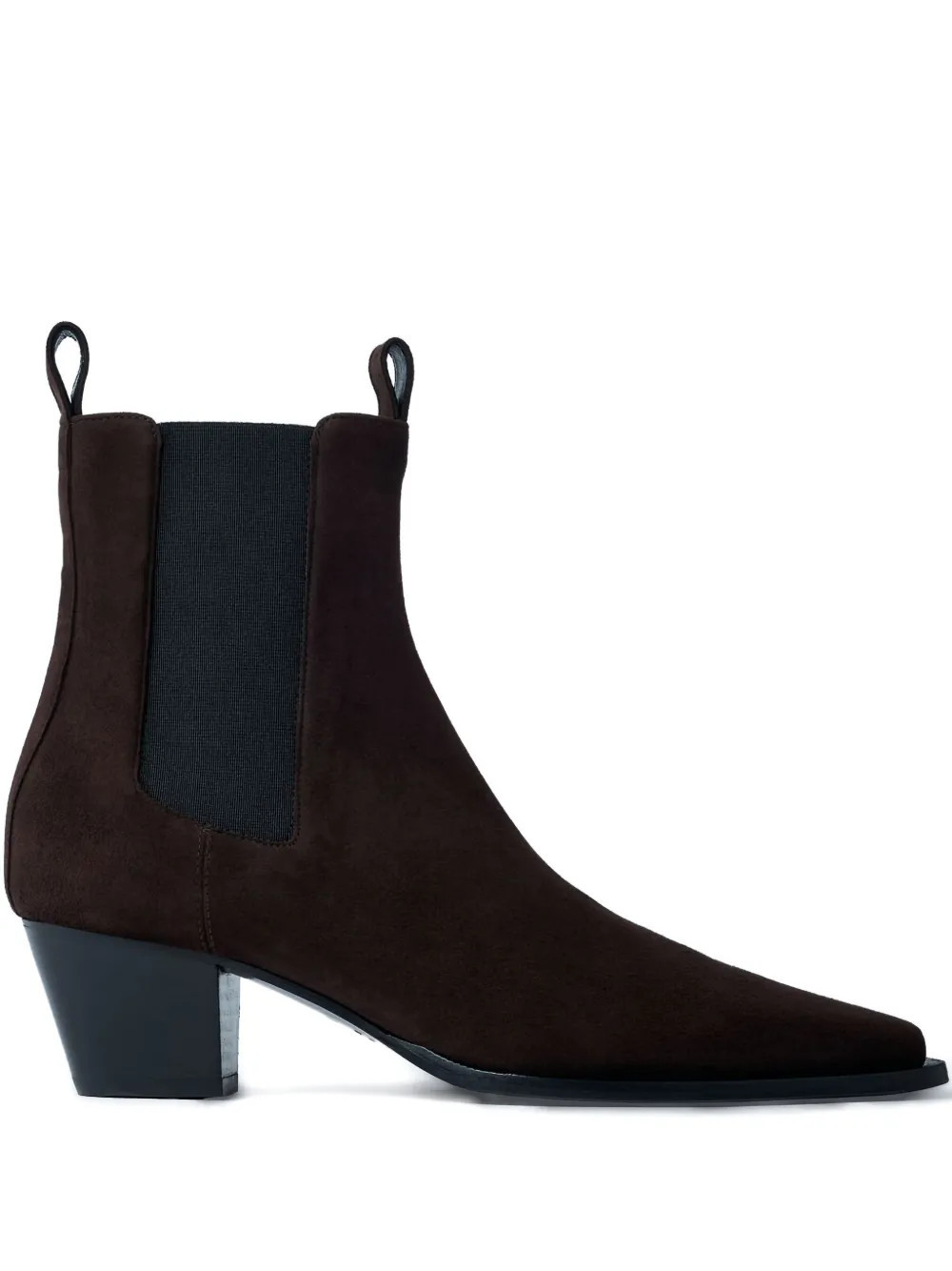 TOTEME 80mm suede pointed-toe boots - Brown | Farfetch Global