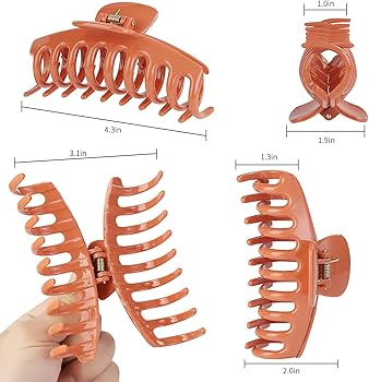 12 Pack Hair Claw Clips 4.3 Inch Large Stylish Hair Clips Barrettes with 12 Colors Hair Claw Clip... | Amazon (US)