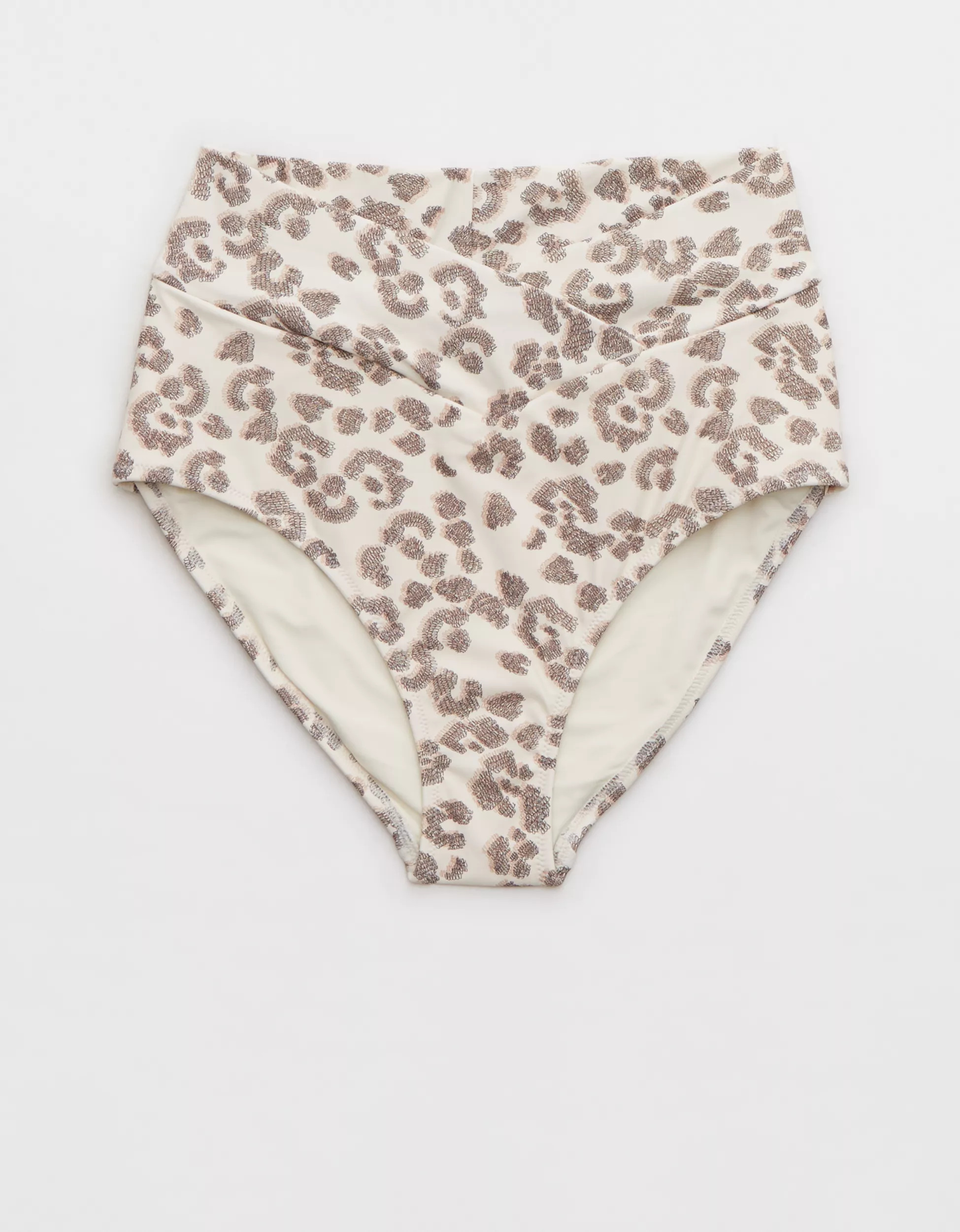 Aerie Leopard Crossover High Waisted Bikini Bottom | Aerie