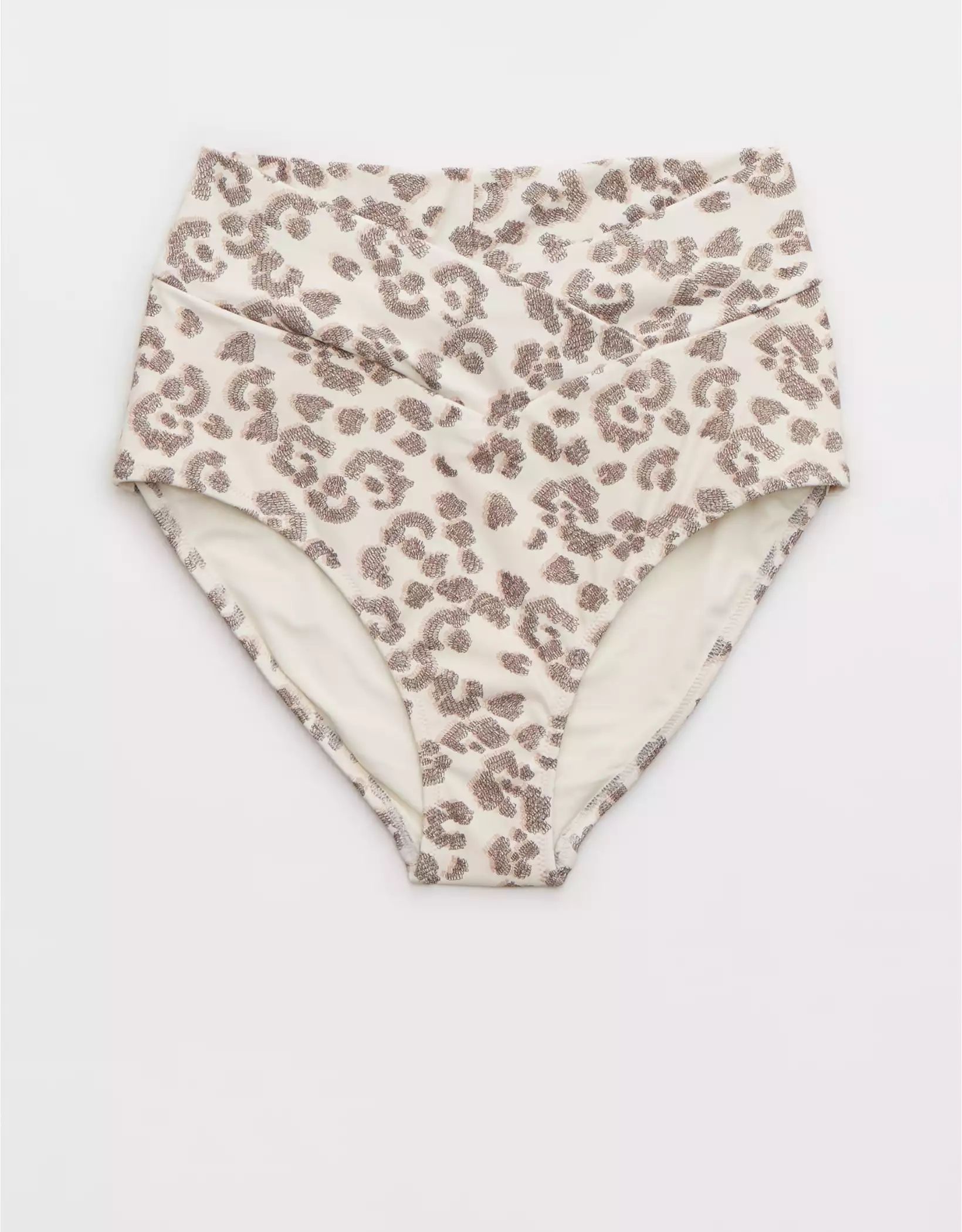Aerie Leopard Crossover High Waisted Bikini Bottom | American Eagle Outfitters (US & CA)