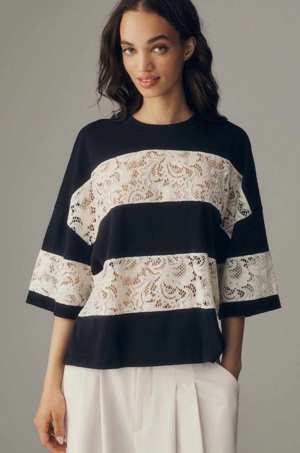 Love a mixed media top! 

#LTKgrwm #LTKootd #LTKSeasonal