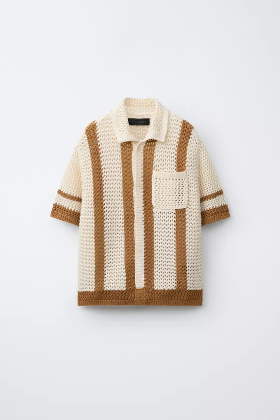 CROCHET KNIT SHIRT | Zara US