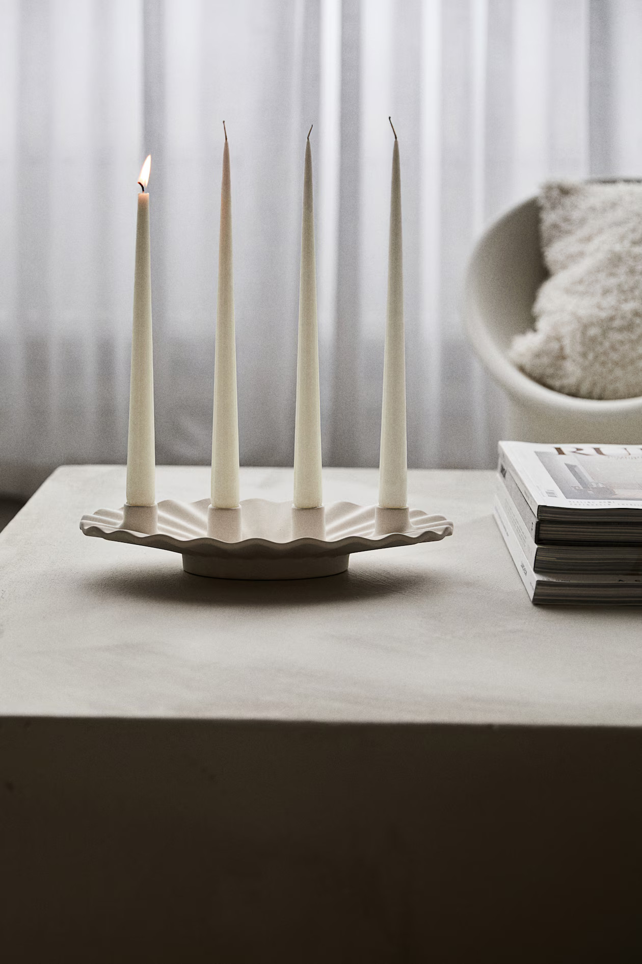 Stoneware Advent Candelabra - White - Home All | H&M US | H&M (US + CA)