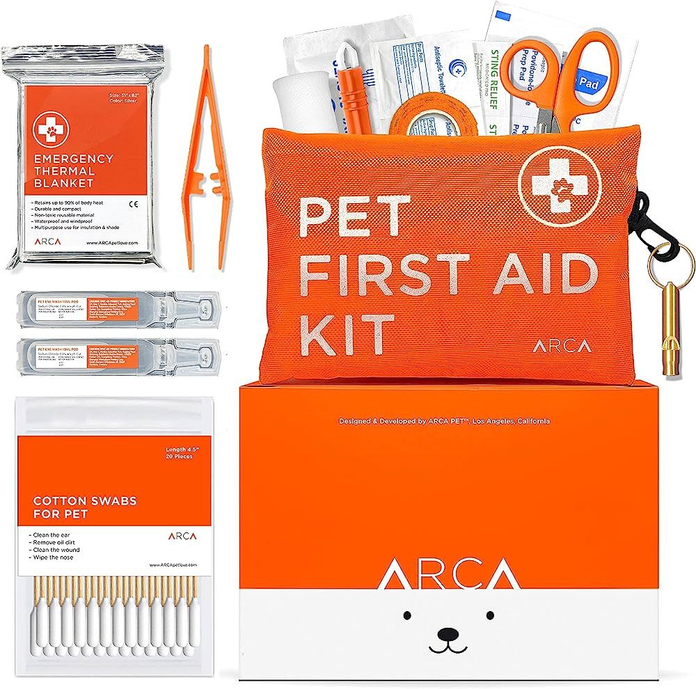 ARCA PET Dog First Aid Kit - Pet Emergency Travel kit for Cat and Dog - Water Resistant High Visi... | Amazon (US)