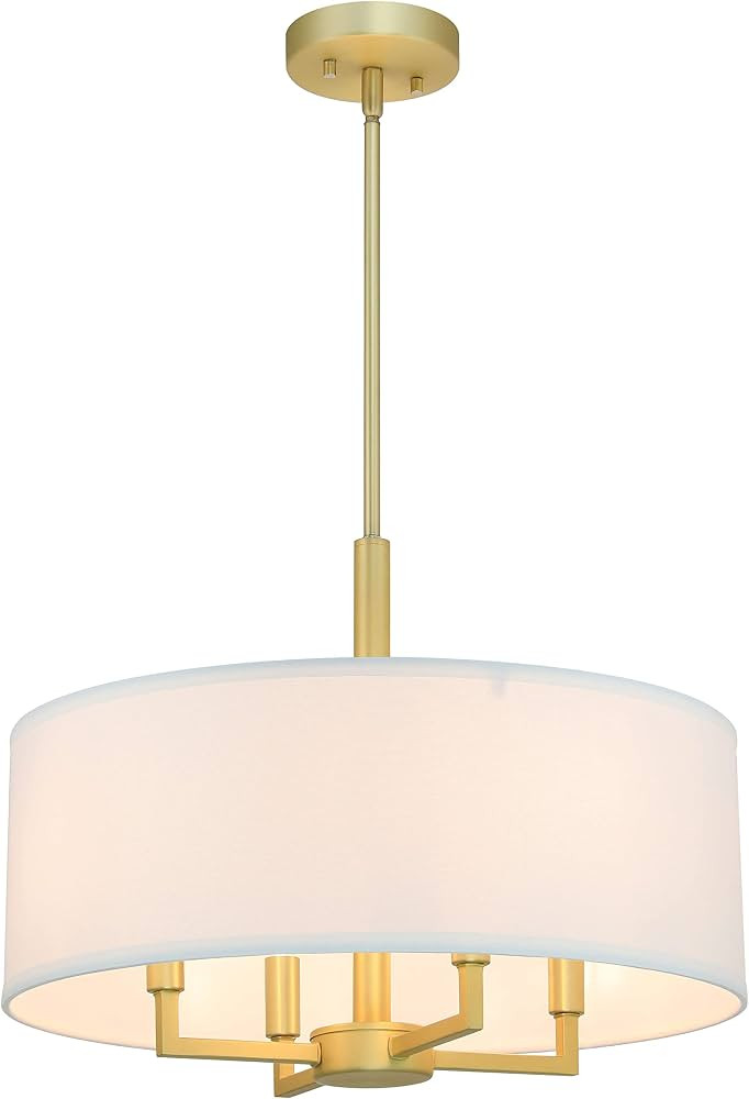XiNBEi Pendant Light, Modern 4 Light Drum Pendant Lighting Adjustable Hanging Chandelier Ceiling ... | Amazon (US)