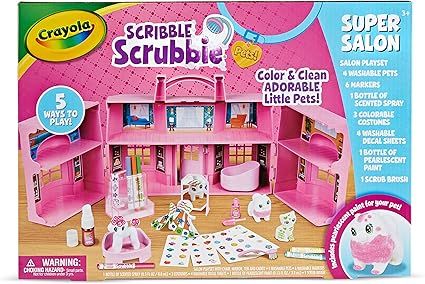 Crayola Scribble Scrubbie Pets Super Salon, Color, Paint & Wash Toy, Gift for Kids, Ages 3, 4, 5,... | Amazon (US)