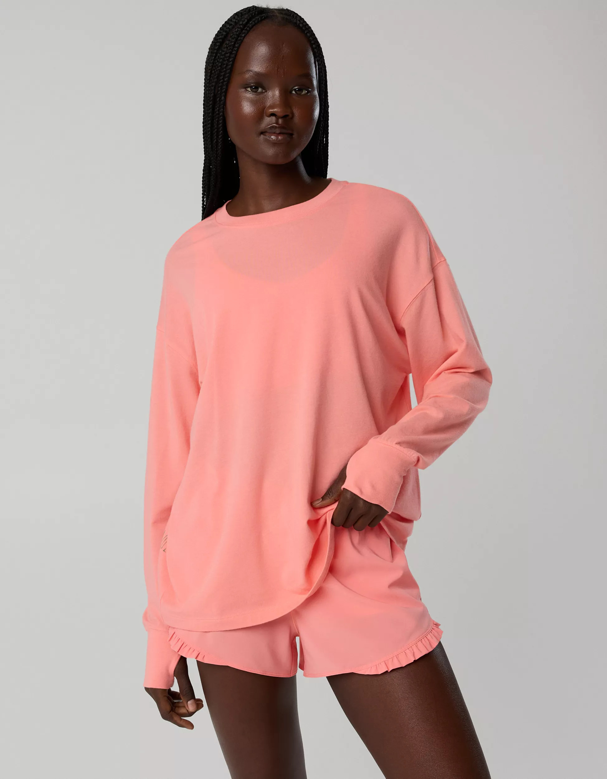 OFFLINE By Aerie Let's Stretch Long Sleeve Boyfriend T-Shirt | Aerie