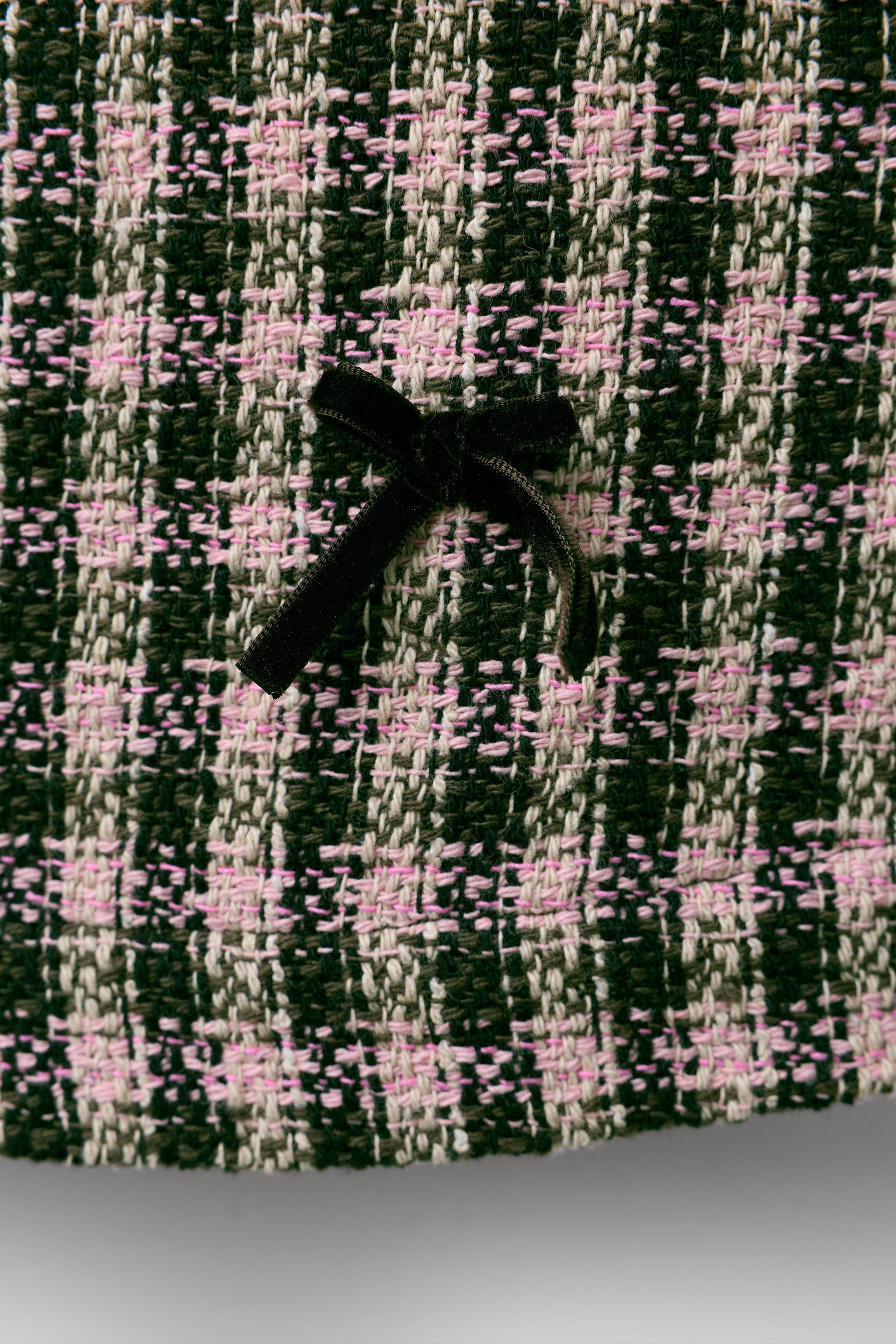 PLAID VELVET BOW PINAFORE DRESS | Zara US