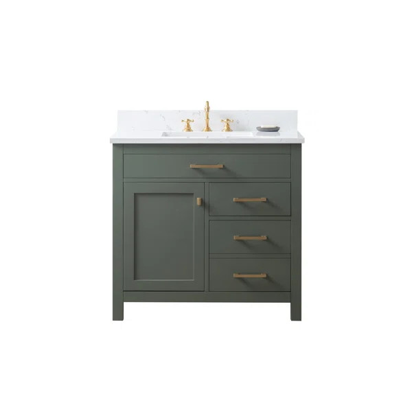 Ahyana 36'' Single Bathroom Vanity with Engineered Stone Top | Wayfair North America