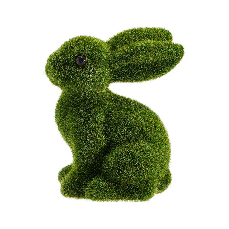 Easter Moss Bunny Figurines Flocked Easter Rabbit Decoration Mini Bunny Statue Figurine Ornament ... | Walmart (US)