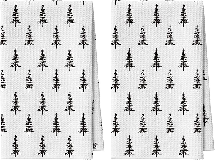 Artoid Mode Beige Xmas Tree Christmas Bar Kitchen Towels, 12x24 Inch Quick Dry Microfiber Cloth D... | Amazon (US)