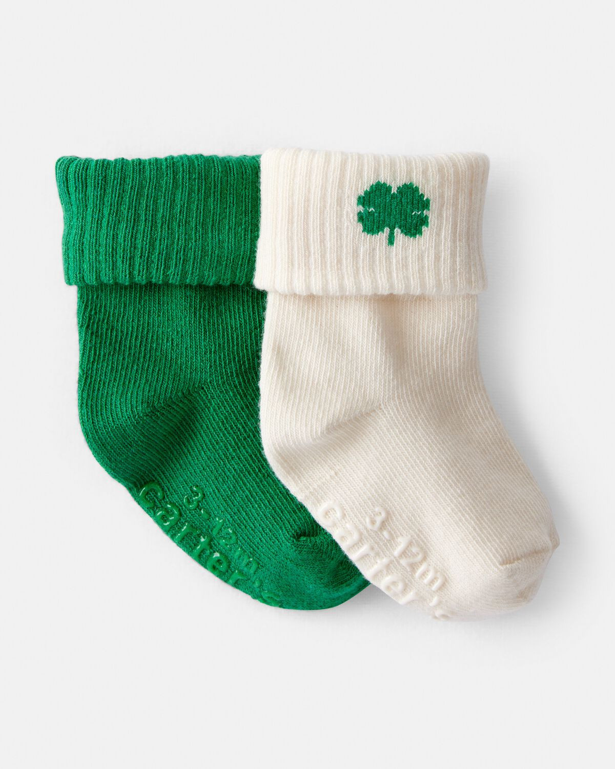 Baby 2-Pack St. Patrick's Day Shamrock Ankle Socks - Green/White | Carter's | Carter's Inc