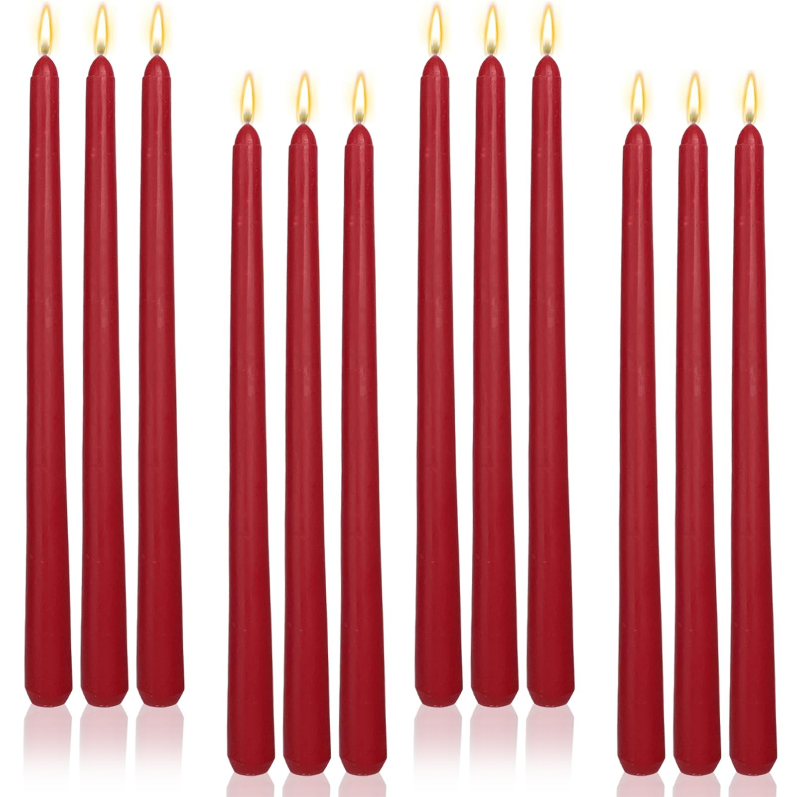 Burgundy 12 Inch Taper Candles Unscented Smokeless Long Tall Tapered Candle for Candlesticks Stic... | Amazon (US)