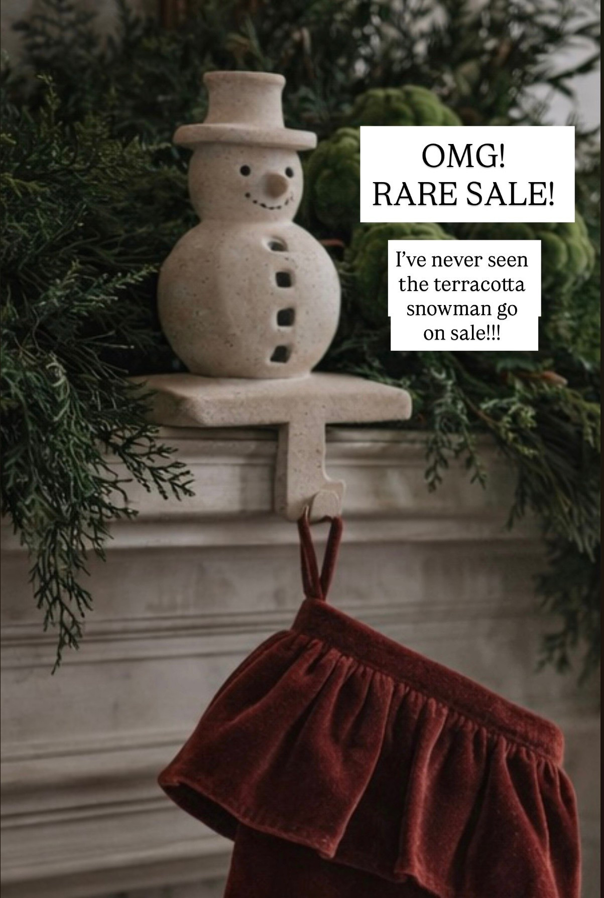 Wow, this is a rare sale from Pottery Barn. The terra-cotta snowman stocking holder is new this year. I have never seen the actual snowman go on sale. It’s always been a best seller so this is rare super cute. I saw it in store and it’s the cutest thing ever ever.

#LTKSaleAlert #LTKHome