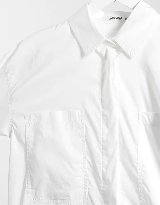 Missguided oversized poplin shirt in white | ASOS (Global)