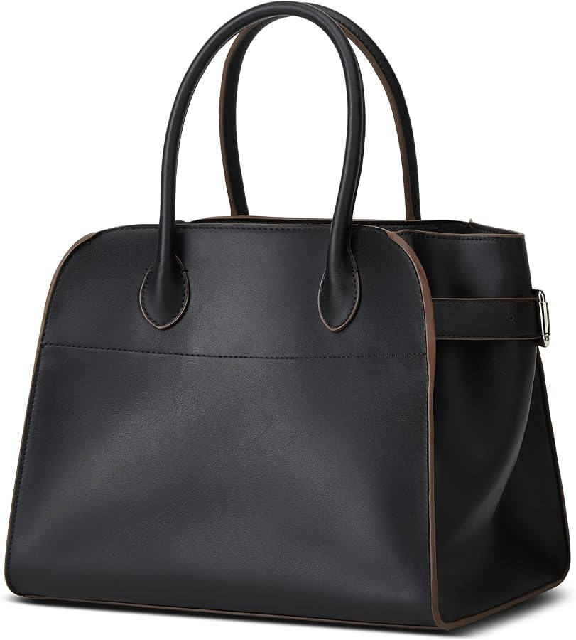 Vegan Leather Tote Bags for Women Large Tote Retro Top-handle Bag Trendy Work Bag PU Leather Purs... | Amazon (US)