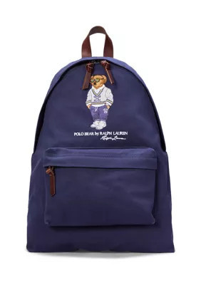 Polo Ralph Lauren Men's Polo Bear Canvas Backpack, Navy Blue | Belk