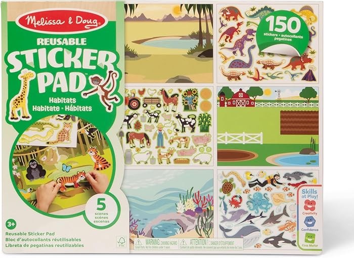 Melissa & Doug Reusable Sticker Pad: Habitats - 150+ Reusable Stickers - FSC Certified | Amazon (US)