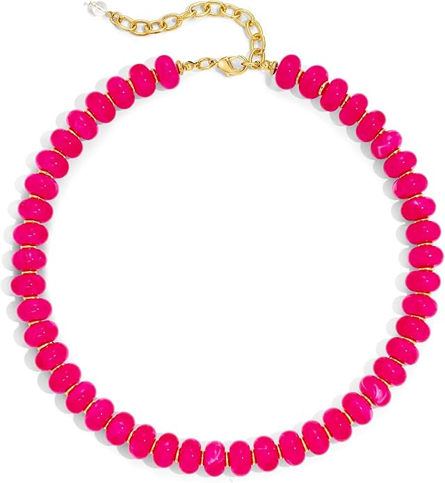 Resin Beaded Choker Necklace for Women, Colorful Lightweight Statement Jewelry for Summer Beach V... | Amazon (US)