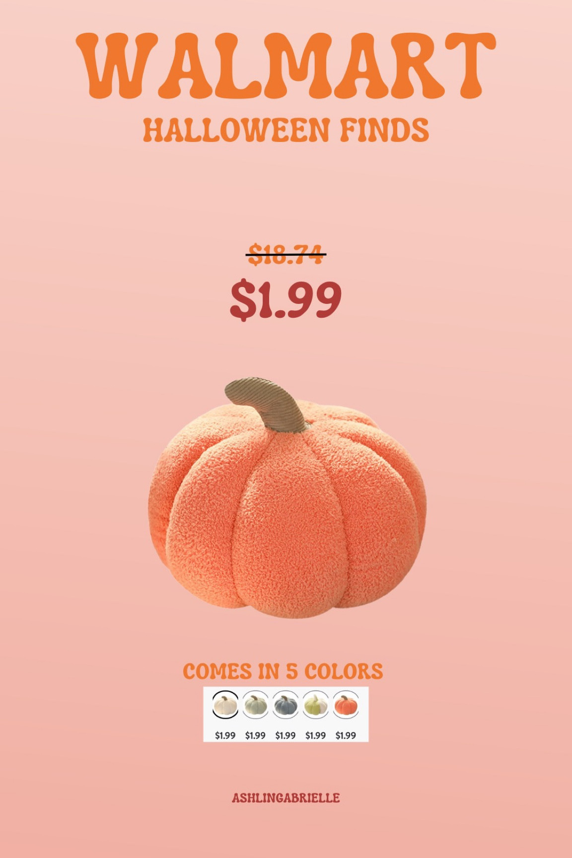 $1.99 pumpkin plush pumpkin pillow. Such a steal as it’s originally $18.74 😲 #walmart #walmarthalloween #halloweendecor #halloween #fall #falldecor

#LTKSeasonal #LTKHalloween #LTKHoliday