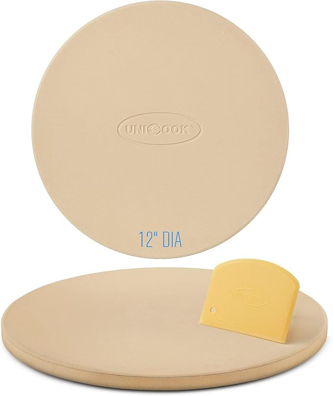 Unicook 12 Inch Round Pizza Stone, Heavy Duty Cordierite Pizza Grilling Stone, Bread Baking Stone... | Amazon (US)