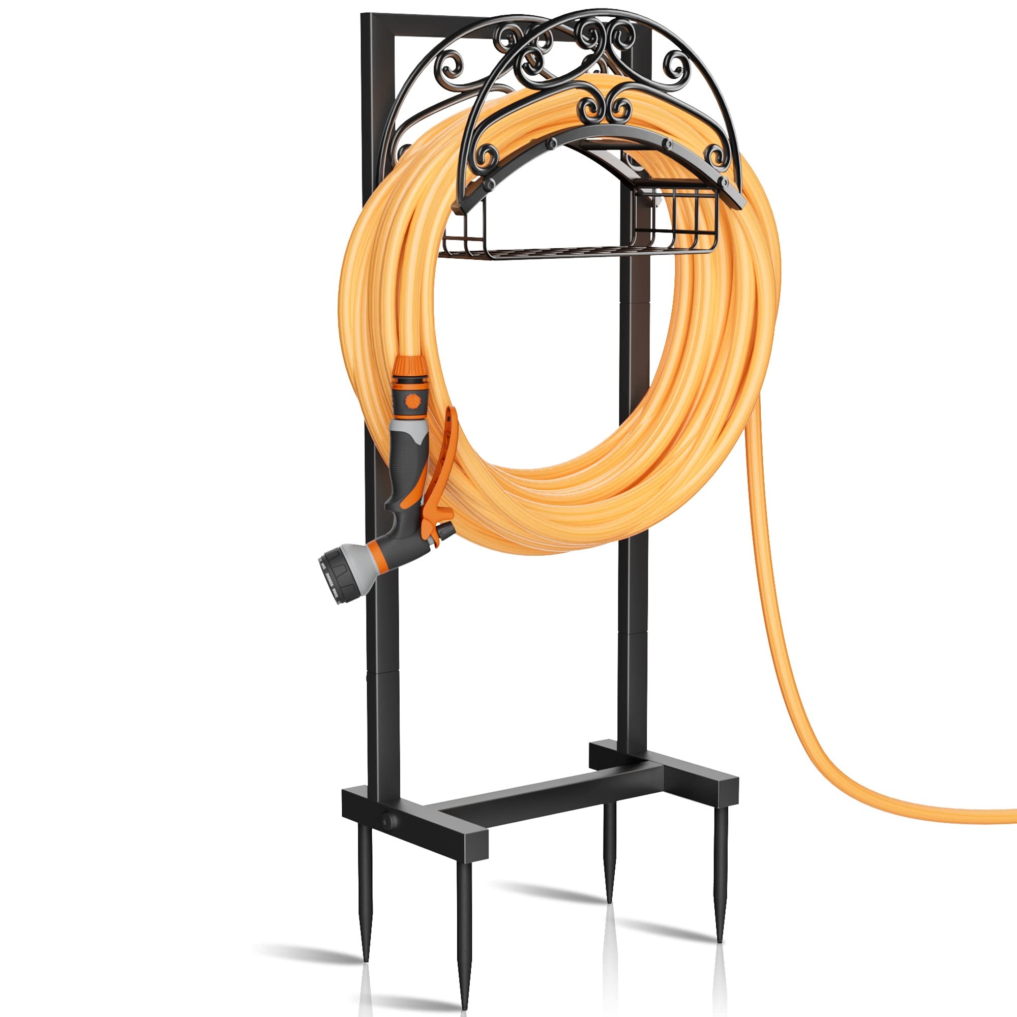 Garden Hose Holder - Upgraded Water Hose Holder Holds 151-feet Hose, Heavy Duty Metal Hose Stand ... | Amazon (US)