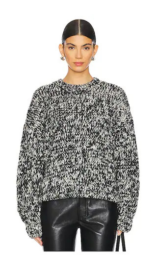 ANINE BING Sydney Crew Sweater in Black,White. | Revolve Clothing (Global)