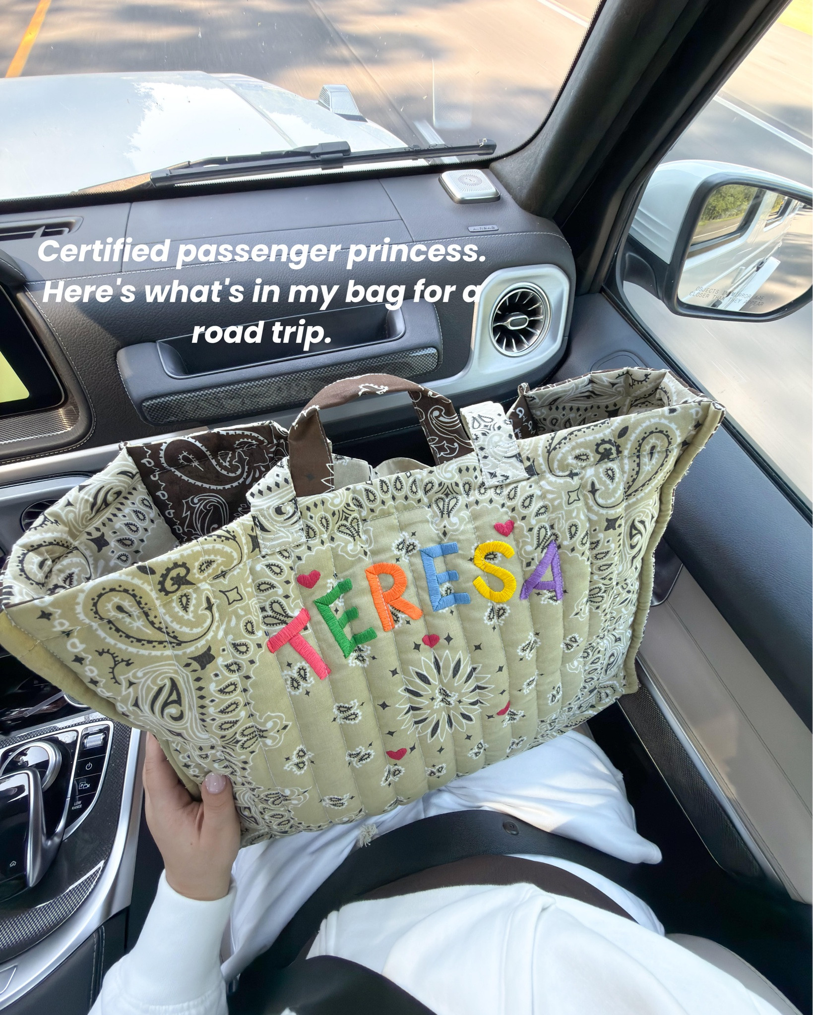 My road trip passenger princess essentials! 

Road trip essentials, what’s in my bag, call it by your name, bandana bag, car essentials

#LTKTravel #LTKvlog
