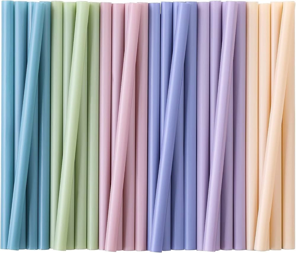 100 Pcs Jumbo Smoothie Straws, Disposable Wide Plastic Drinking Straws, Colorful Plastic Straws f... | Amazon (US)