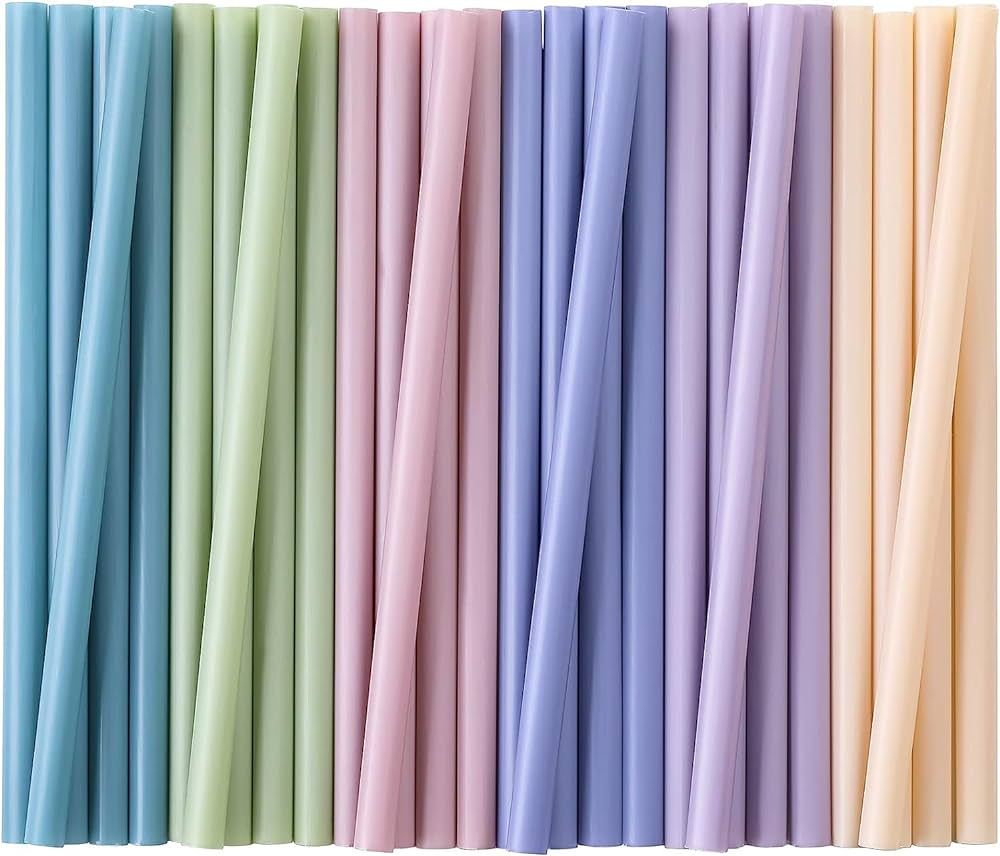 100 Pcs Jumbo Smoothie Straws, Disposable Wide Plastic Drinking Straws, Colorful Plastic Straws f... | Amazon (US)
