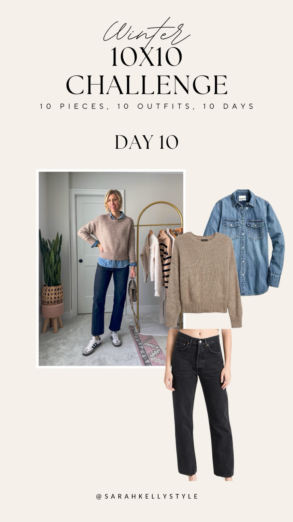 Winter 10x10 Challenge - 10 pieces, 10 outfits, 10 days - Wide Leg Jeans, High Rise Straight Jeans, Vegan Leather Straight Pants, Bouclé Cardigan, Oversized Wool-Cotton Sweater, Lightweight Cashmere Turtleneck Sweater, Mid Rise Straight Jeans, Stripe Sweater, Oversized Knitted Coat, Chambray Shirt

#LTKSeasonal #LTKover40 #LTKstyletip