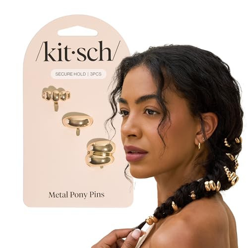 Kitsch Gold Hair Jewelry for Braids - Lightweight Metal Hair Pins for Women - Stackable Gold Hair Accessories for Everyday or Special Occasions | Ideal Gifts for Women - 3pc Set | Amazon (US)