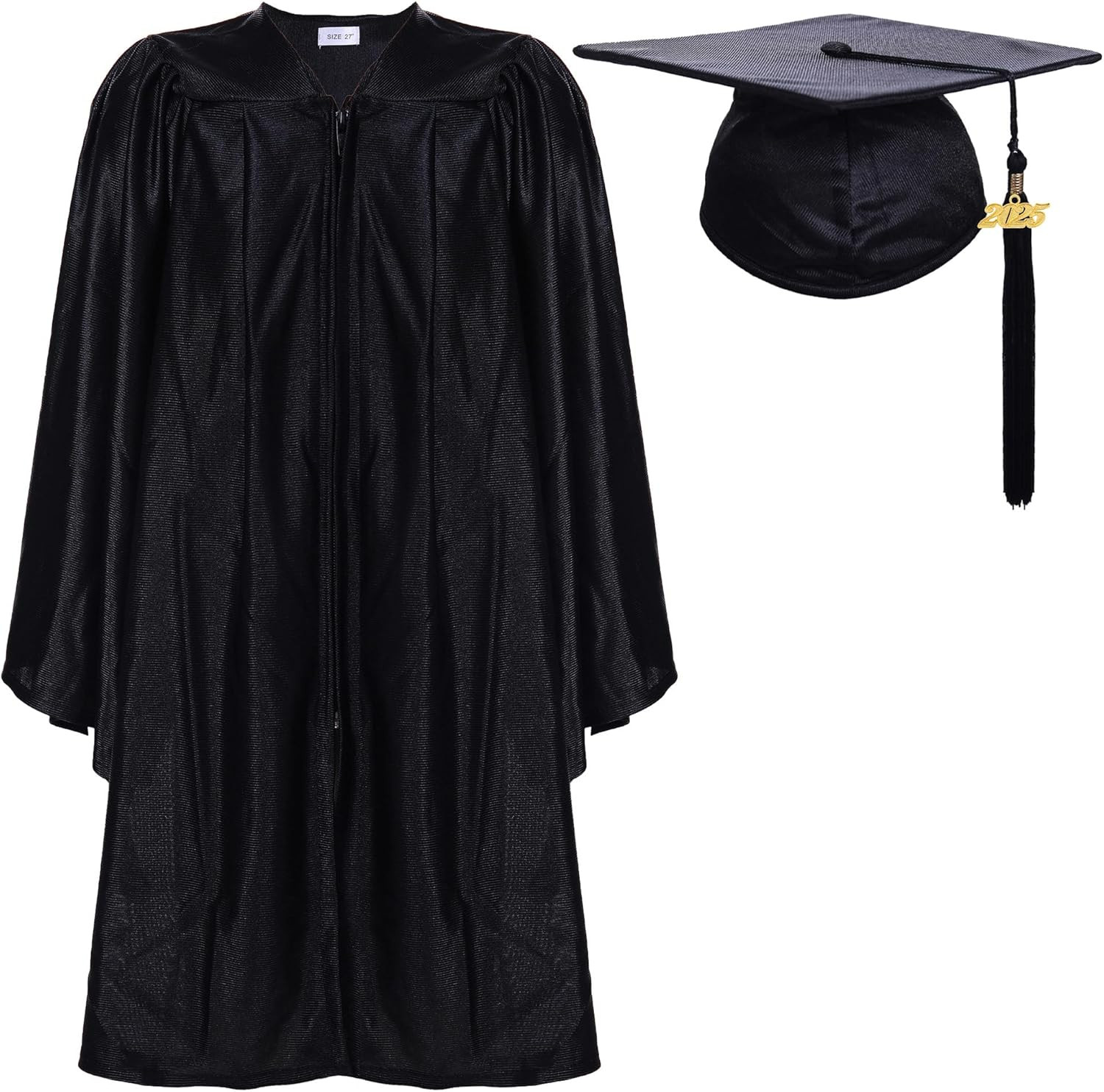 Newrara Unisex Shiny Kindergarten Graduation Gown Cap with Tassel (27, Black) | Amazon (US)