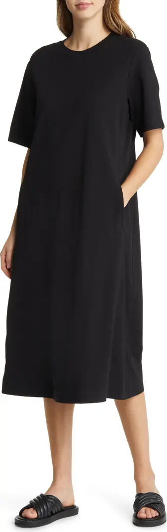 Stretch Cotton Midi T-Shirt Dress | Nordstrom