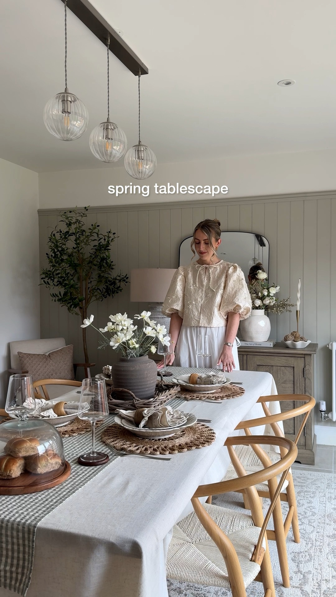 Spring tablescape ready for Easter 🐰🤍🌼🍽️ 

Table setting, plates, faux stems, dining table setting, Easter table, table runner 

#LTKhome #LTKspring #LTKAprilSpotlight