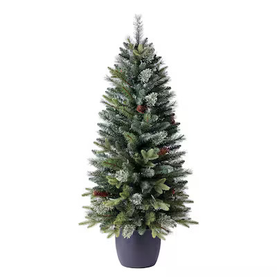 Holiday Living 4-ft Slim Hayden Pine Pre-lit LED Artificial Christmas Tree | Lowe's