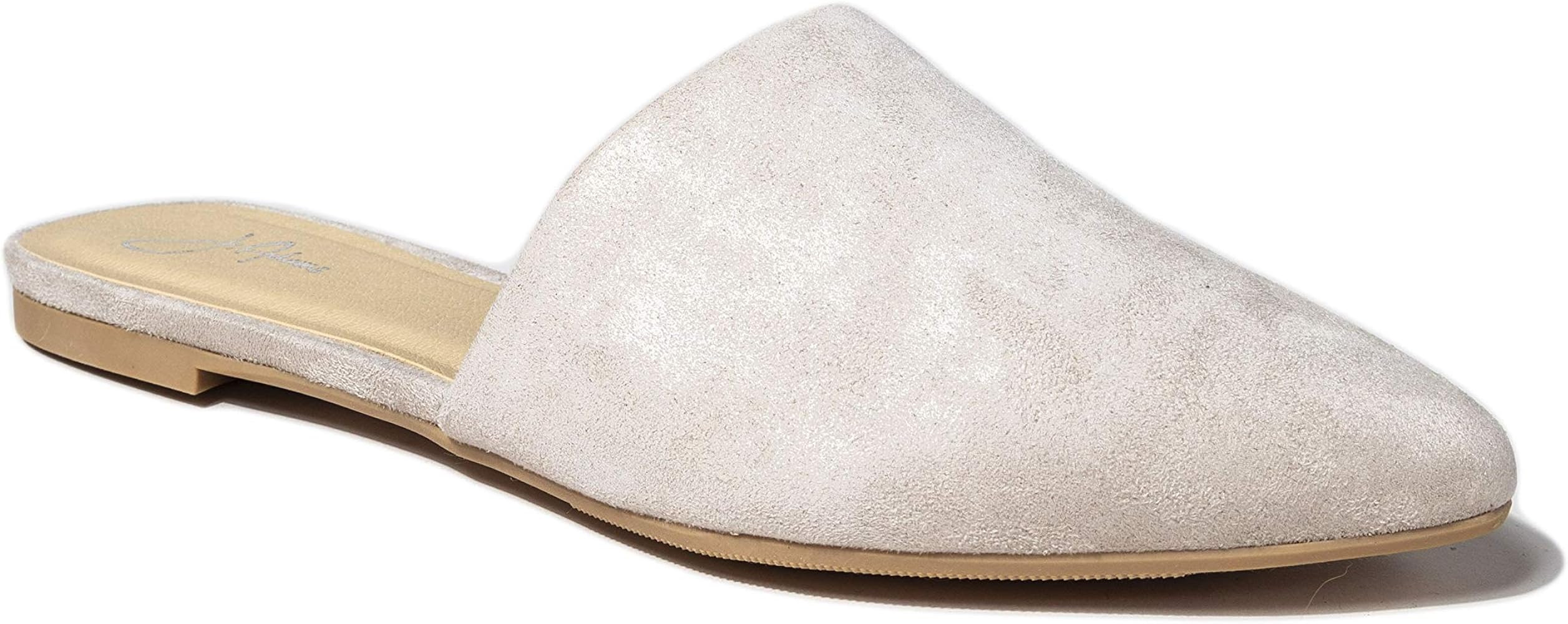J. Adams Lennox Mules for Women - Closed Pointed Toe Flat Heel Slides | Amazon (US)