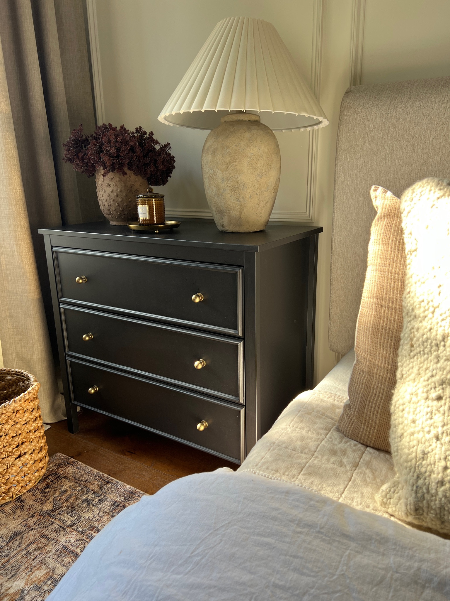 
Primary bedroom styling ideas 

Vintage look loloi amber Lewis cloudpile sunset ink rug charcoal brown, mustard, rust, brown Etsy kantha quilt floral geometric ikat print ivory dark tan black plaid throw blanket woven tray stripe throw pillow boucle vintage antique art print concrete cement urn lamp with white pleated shade found vase Amazon drapes natural oatmeal color grandma chic vintage modern organic earth tones vintage dresser arched mirror green leaf realistic stems marble candle holder taupe taper candle wood bowl found vase 

#LTKFind #LTKhome #LTKstyletip