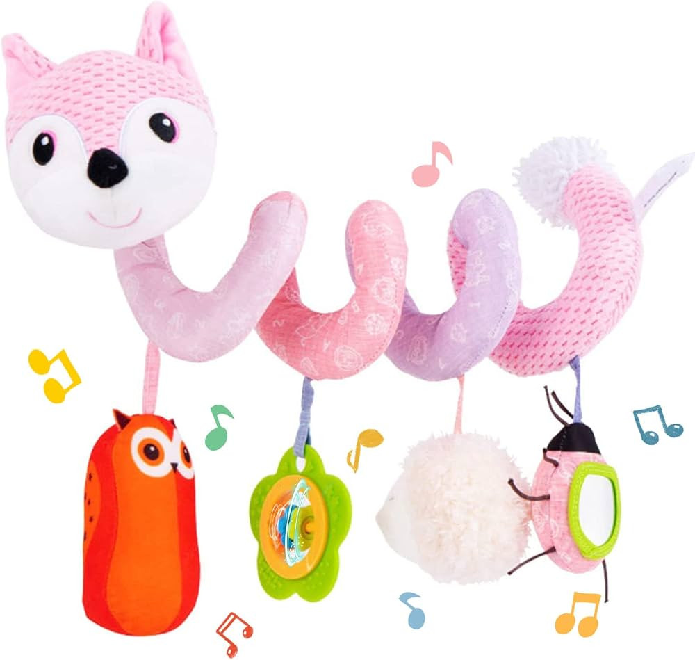 Koty Car Seat Toys, Infant Baby Spiral Plush Activity Hanging Toy for Stroller Bar Pram Crib with... | Amazon (US)