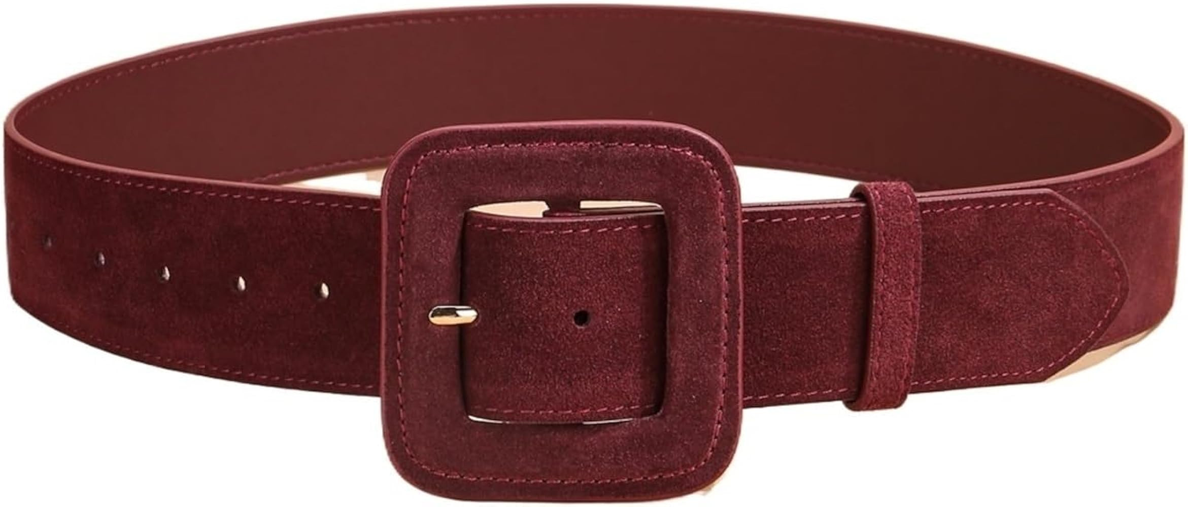 Fashion 4.8cm Width Women's Belt Cowhide Suede Stitched Self-Covered Buckle Belt Suitable For Coa... | Amazon (US)