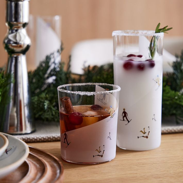 St. Jude Holiday Skiers Glassware Sets | West Elm (US)
